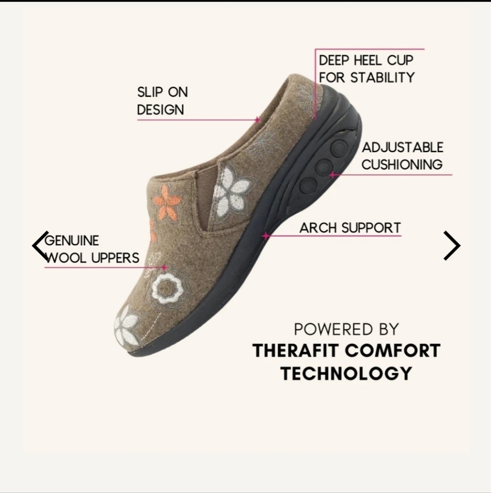 Therafit Angela Wool Slip-on Clogs, Women's Size 41/ 10.5-11 US - Picture 6 of 7